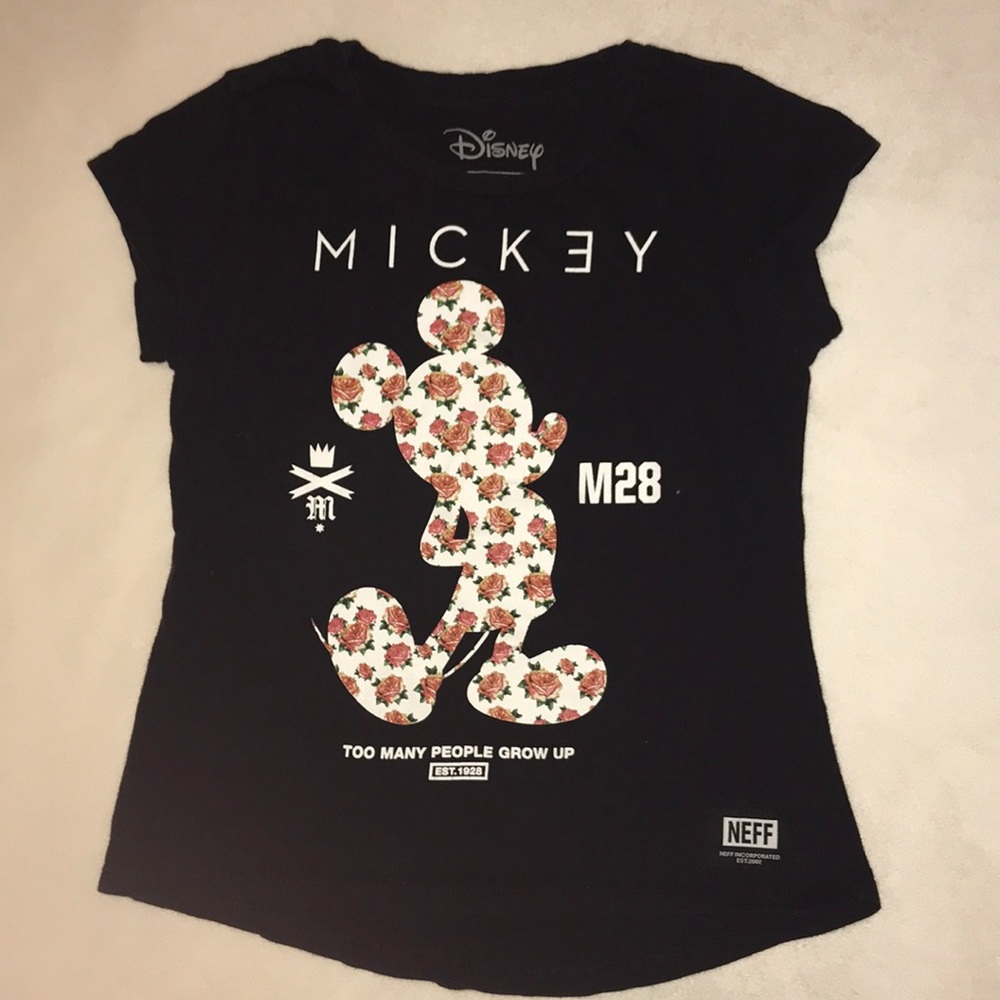 Black Disney Mickey Kids Girls shirt Size Medium